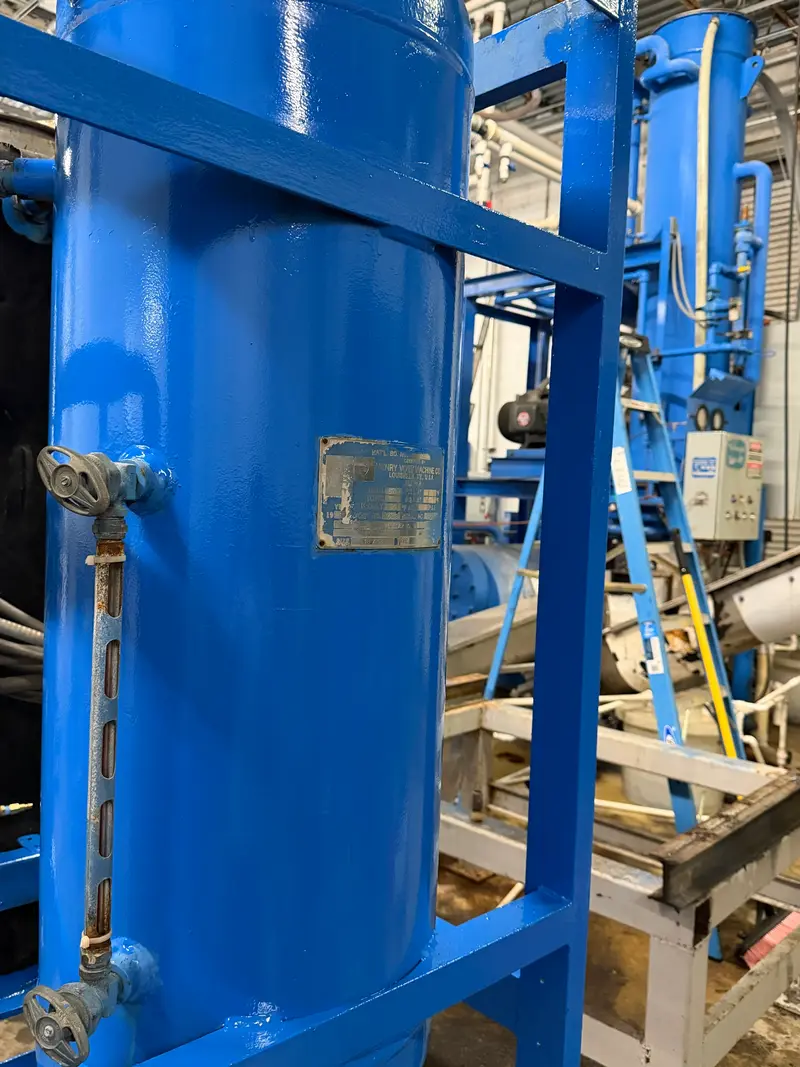 Freshly painted Henry Vogt tank with another Tube-Ice machine behind it at our Fort Lauderdale plant