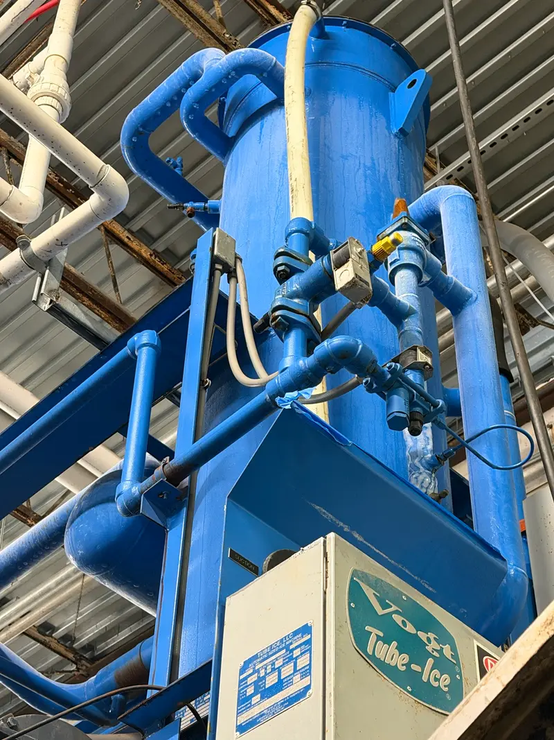 Blue Vogt Tube-Ice machine at the Natuzzi Ice plant in Fort Lauderdale